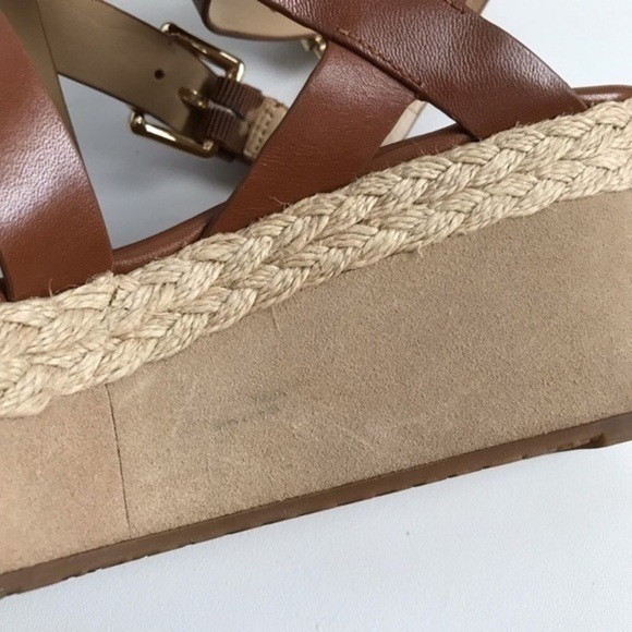 Michael Kors Espadrille Style Jocelyn Platform Suede Wedge Sandals Size 8 - Picture 8 of 8